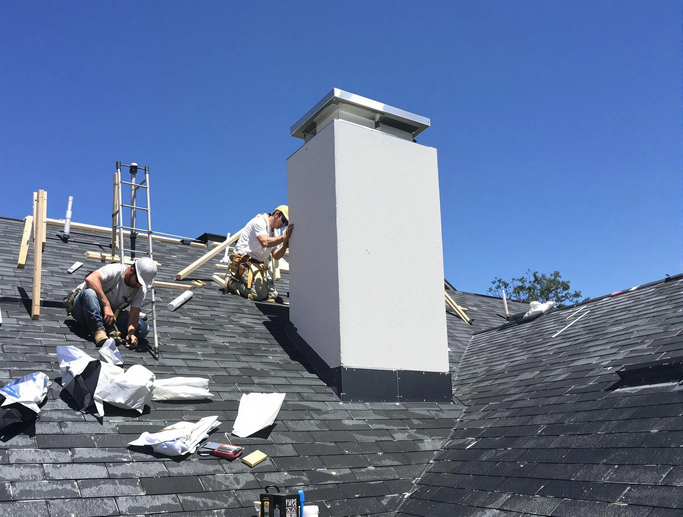 Salt Lake City Chimney Sweep crew installing a new chimney in Salt Lake City, UT