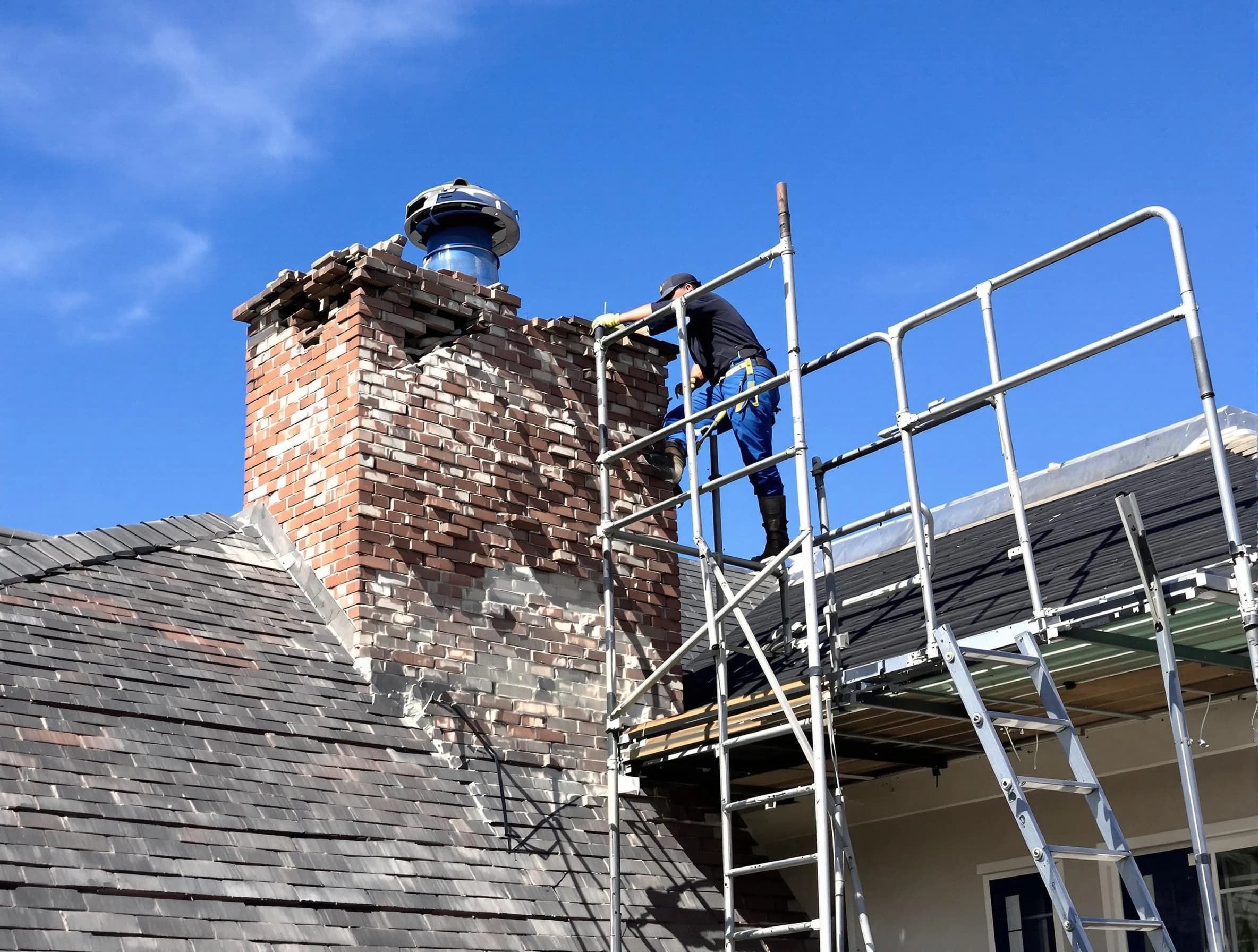 Rebuilding a chimney structure by Salt Lake City Chimney Sweep in Salt Lake City, UT