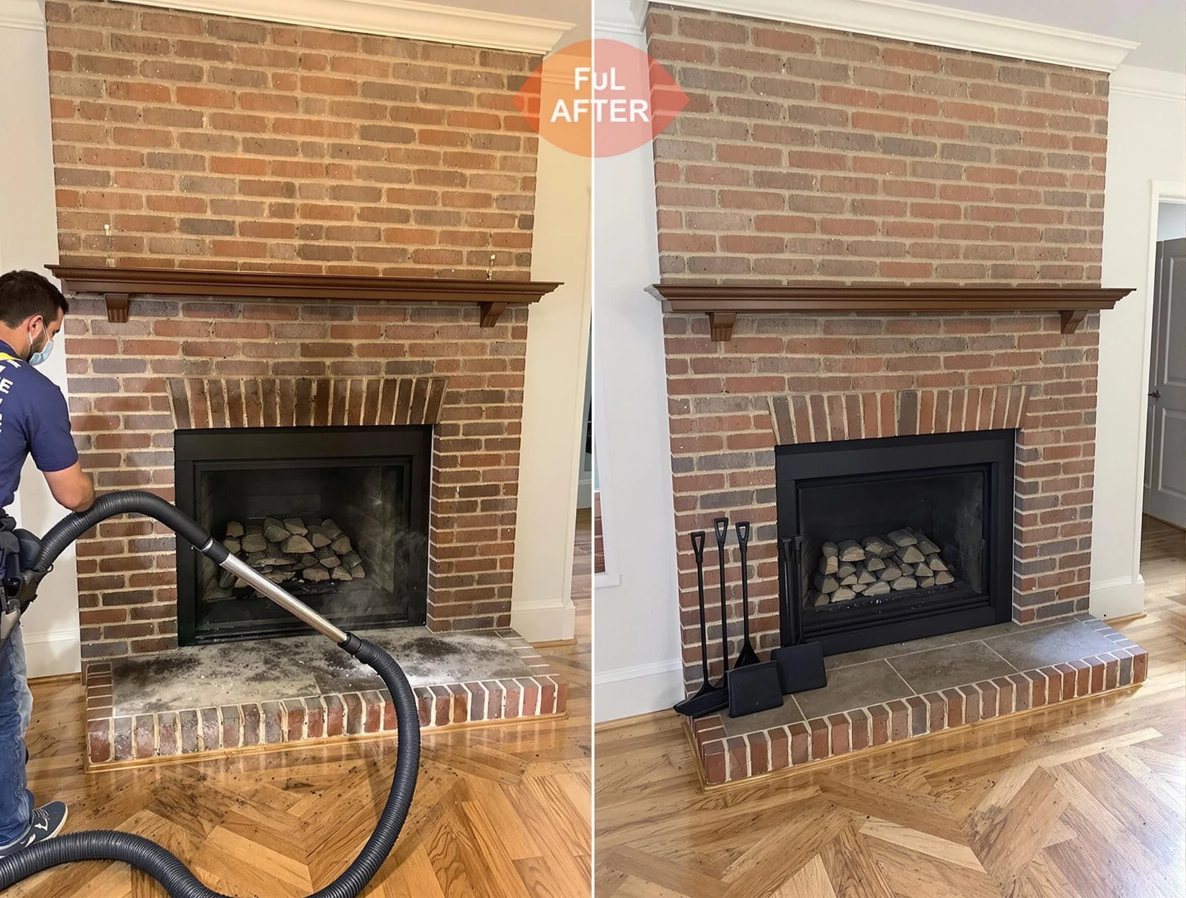 Salt Lake City Chimney Sweep carefully sanitizing a fireplace in Salt Lake City, UT