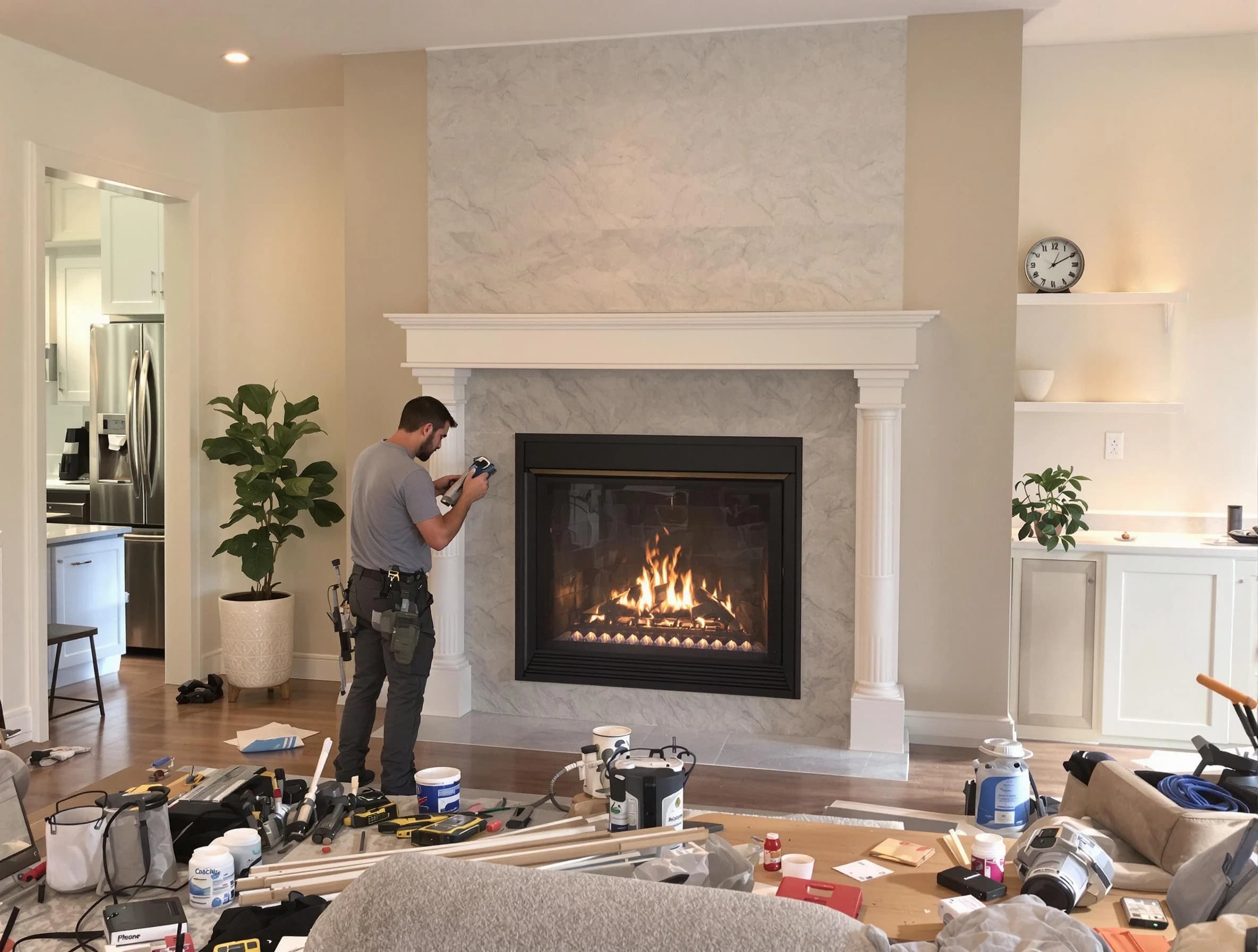 Newly installed fireplace by Salt Lake City Chimney Sweep in Salt Lake City, UT