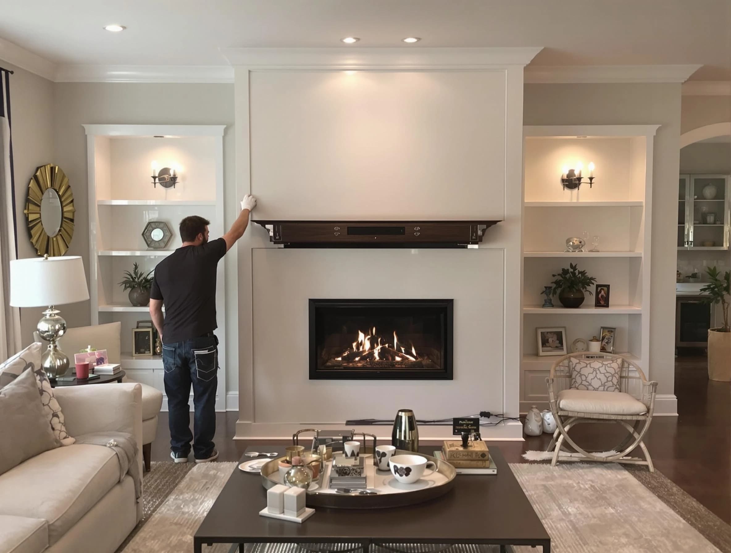 Salt Lake City Chimney Sweep installing a new fireplace in Salt Lake City, UT