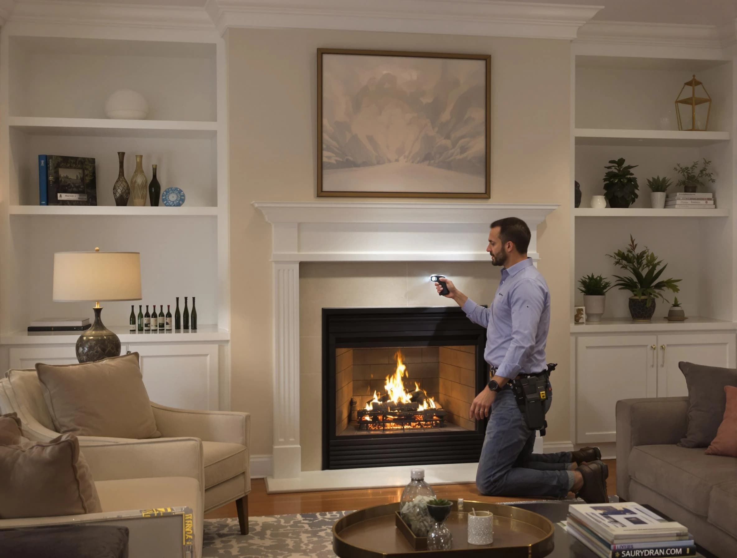 Salt Lake City Chimney Sweep conducting a fireplace safety inspection in Salt Lake City, UT