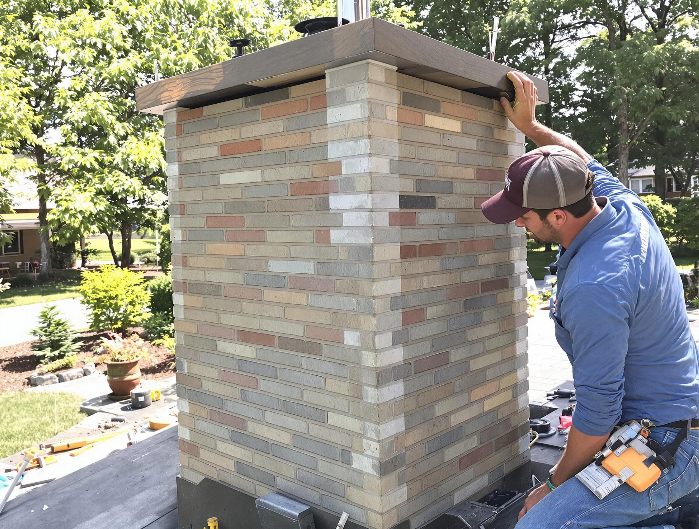 Salt Lake City Chimney Sweep completing a modern chimney remodel in Salt Lake City, UT