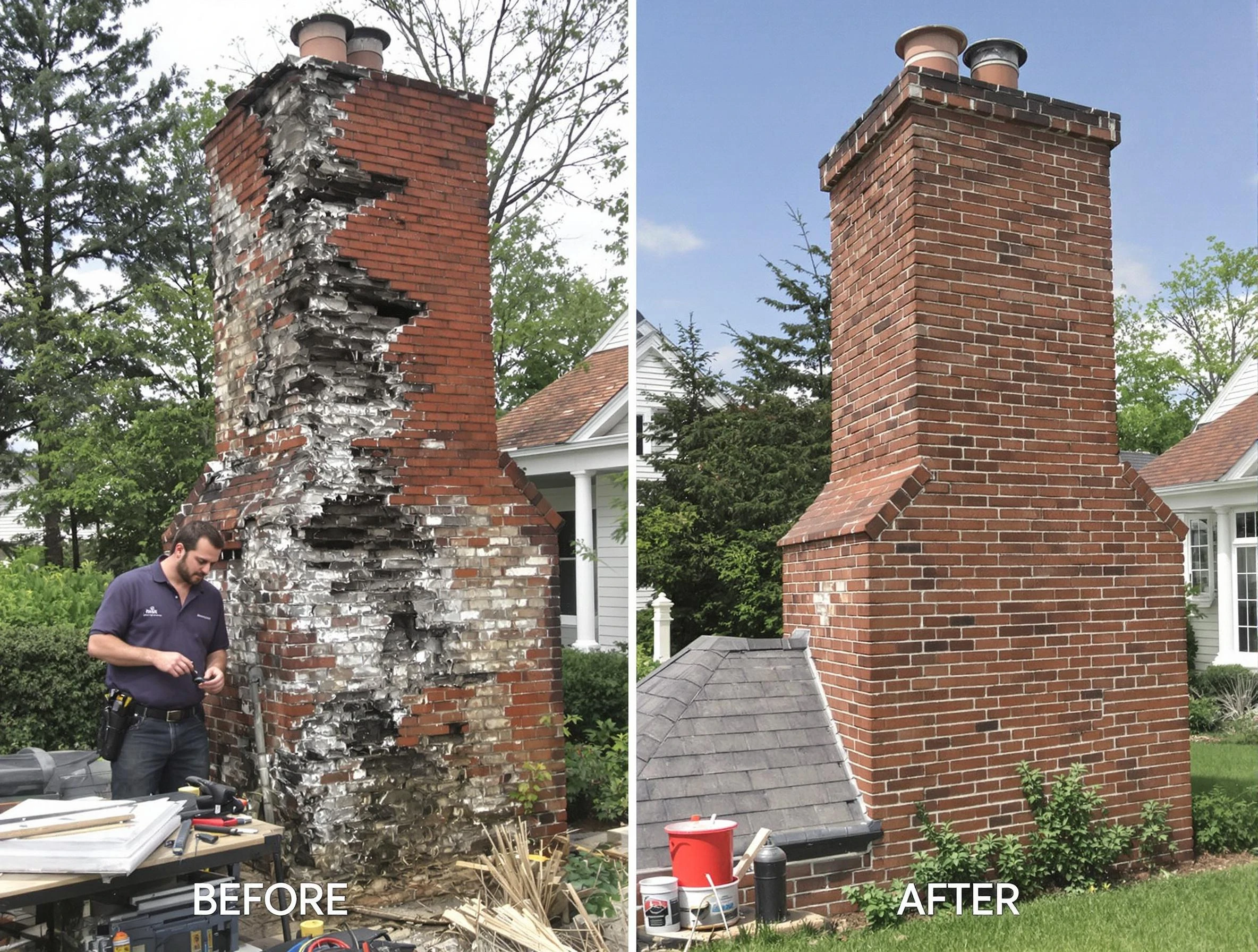 Salt Lake City Chimney Sweep performing a full chimney restoration in Salt Lake City, UT