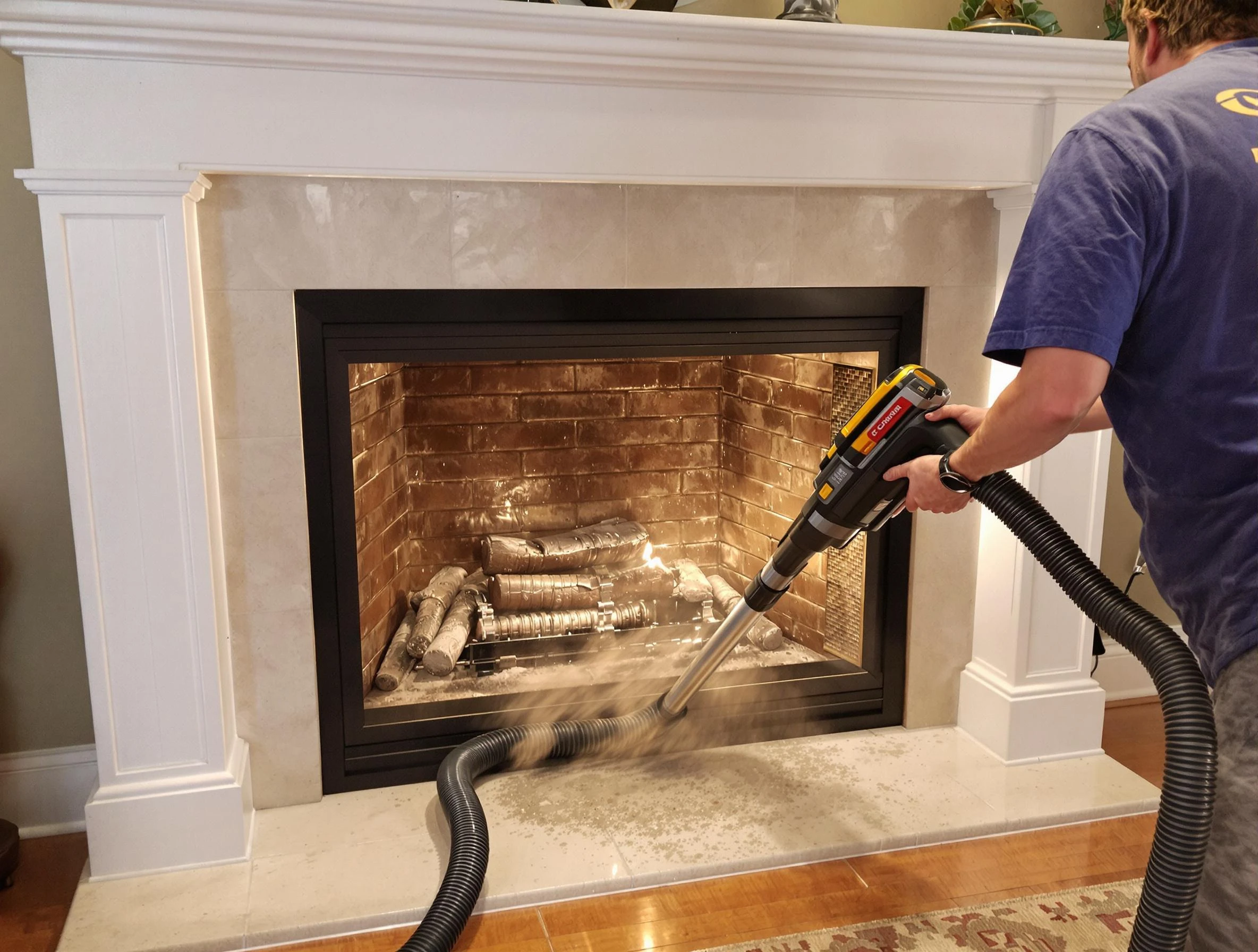 Fireplace cleaning performed by Salt Lake City Chimney Sweep in Salt Lake City, UT